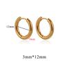 6pcs Stainless Steel 3mm 4mm Earrings PVD Gold Plated Round Korean Ear Rings Hoop Earring for Man Women Female Punk Jewelry