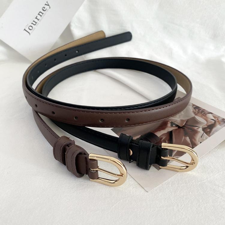 Vintage kožený pásek pro ženy Stylový džínový pásek Letní nezbytnost Všestranný tenký dekorační kalhotový pásek Ideální pro každodenní nošení