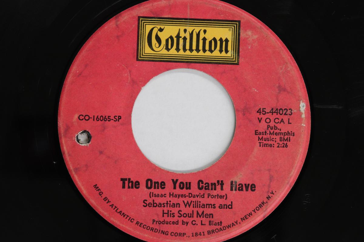 

7-дюймовая пластинка SEBASTIAN WILLIAMS & HIS SOUL MEN - One You Can t Have / Shucks 4544023 COTILLION 1969 US Соул/Фанк Б/У