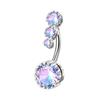 Anello Ombelico a Forma di Cuore Ornamento Goccia d'Acqua 14G Bilanciere Piercing Ombelico Pendente Belly Nombril Piercing Gioielli Donna