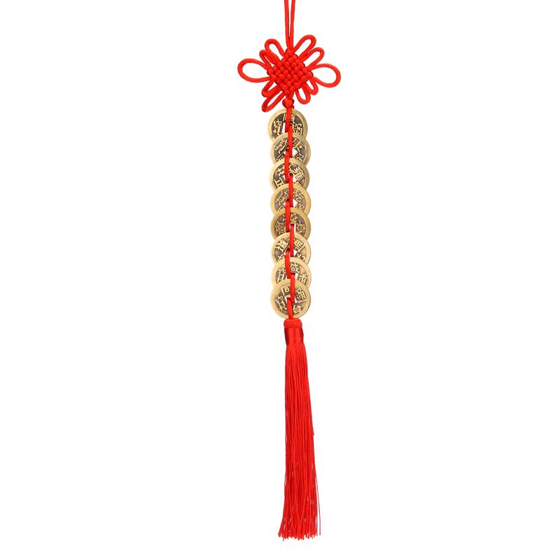 Chinese Knot Five Emperors Coins Gourd Door Hanging Decoration for Housewarming
