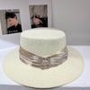 Straw Hat Female Summer Seaside Flat Top Sunscreen Sun Hat Beach Fisherman Hat Seaside Photo Straw Woven Sun Hat