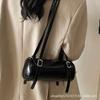 Niche Design Korean Casual Belt Decoration Barrel Shoulder Bag New Versatile Casual Underarm Handbag