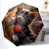 1pc Sturdy 8-Bone Auto Umbrella, cat Umbrella, Digital Printed, Foldable Umbrella for On-the-Go Outdoor Use