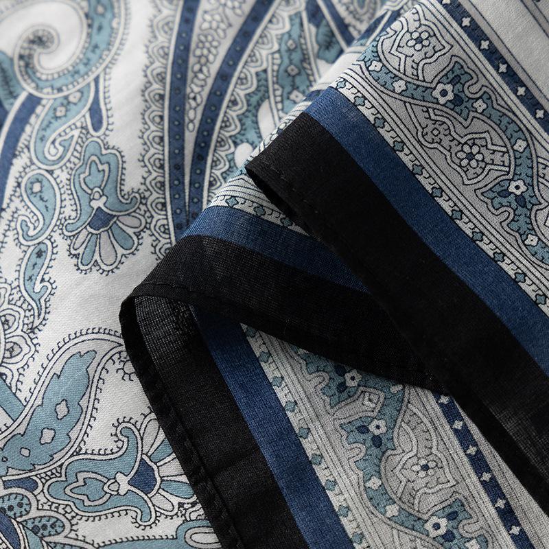 Spring New Silk Silk Cotton Blended Silk Scarf Women's Versatile Foreign Style 71 Chinese Square Scarf Scarf Neck Protection Small Scarf
