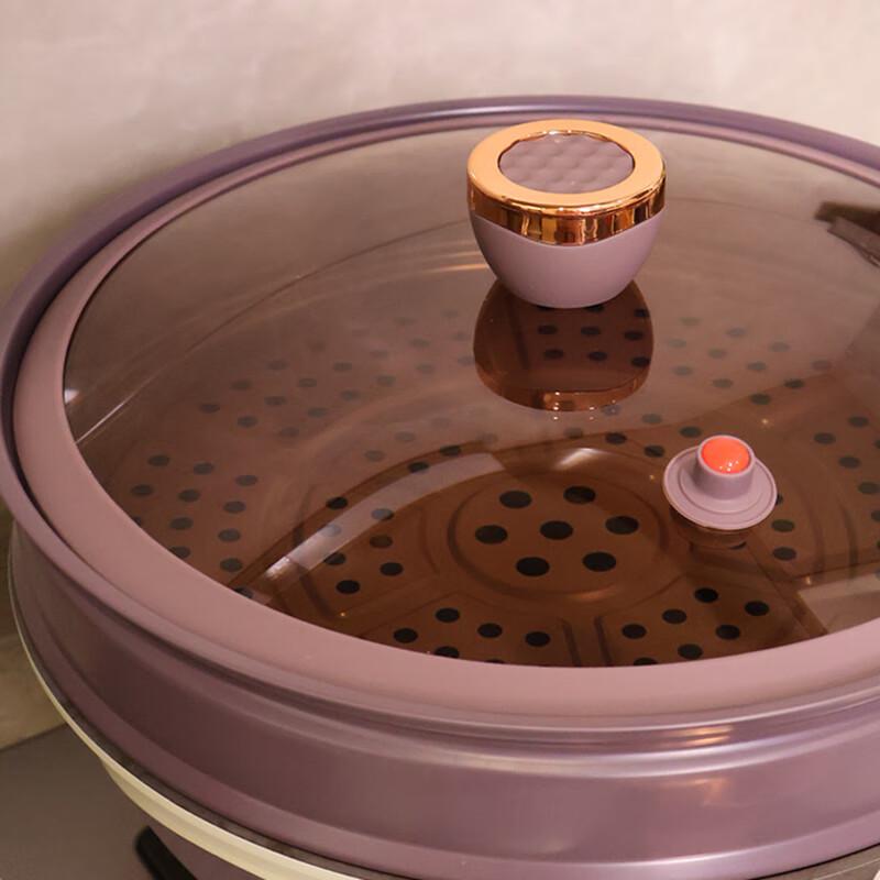 SanJiaoLong 32cm Titanium Non-Stick Micro-Pressure Steamer Wok