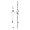 925 Sterling Silver Fashion Temperament Rhombus Fringed Earrings Birthday Party Anniversary Gift Daily Wear