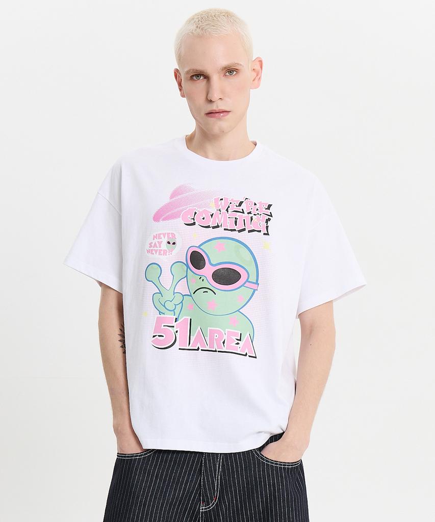 HOODHOOD 51Area Alien Short Sleeve T-Shirt White