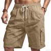Outdoor Tactical Workwear Summer Men's Slub Linen Beach Casual Shorts