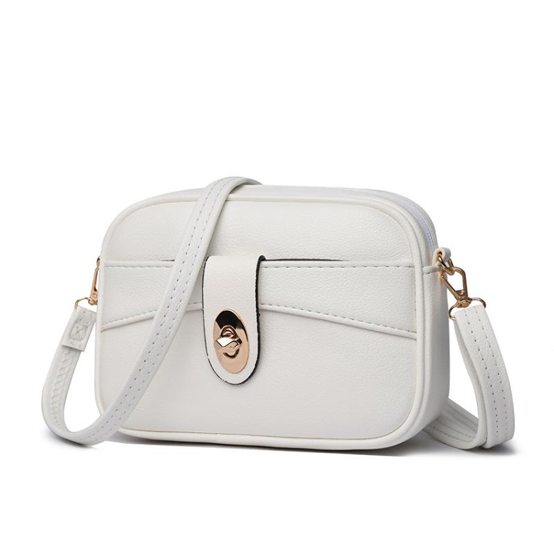 

Extremely simple style crossbody small square bag, solid color, light luxury women s bag, fashionable mailman bag 21*7*15cm білий
