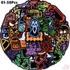 50Pcs/Set Neon Color. KUSO Funny Halloween Scary Horror Stickers DIY Fashion Waterproof Doodle Decals Stickers
