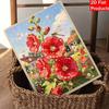 Pearl painting kit Red Hollyhock flower and dragonfly DIY home decoration painting