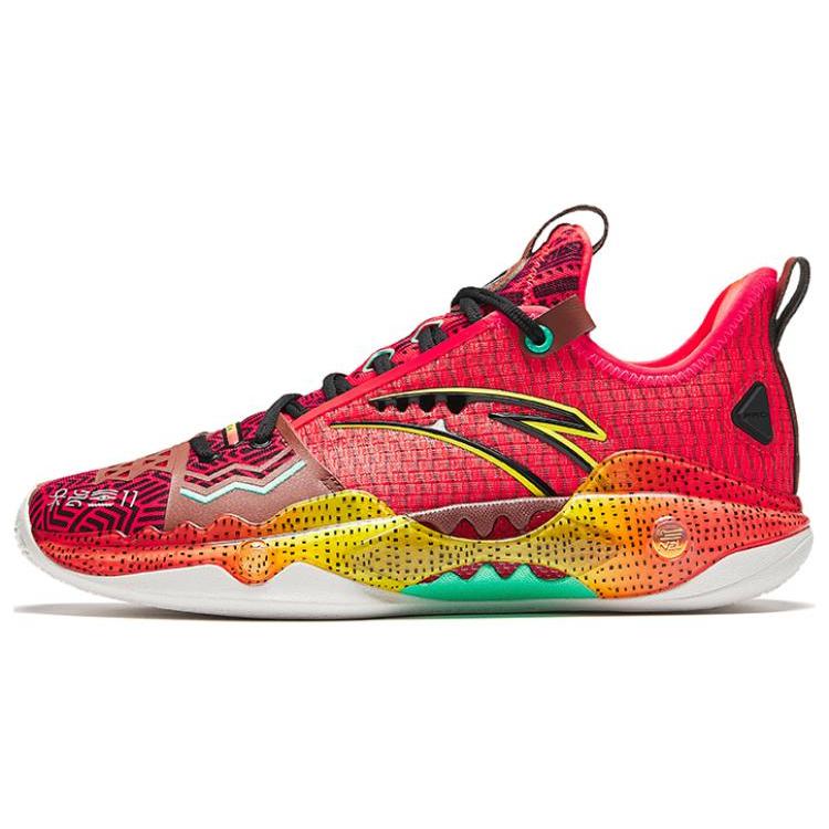 New Anta Frenzy 5 Pro  Strength Cushioning Wear Resistant Low Top Basketball Shoes Men's Red 112411111S-3
