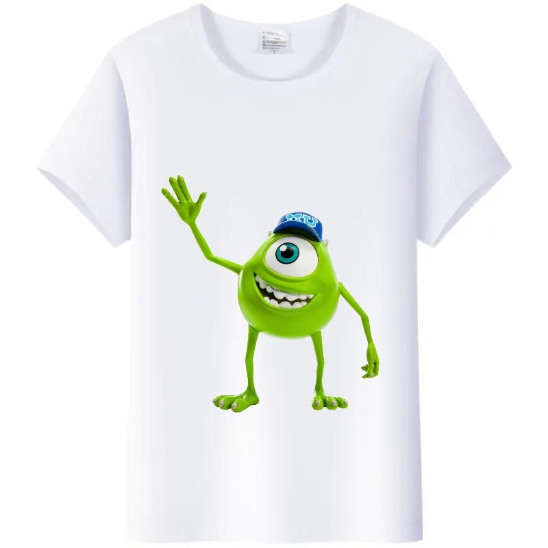 Kawaii Unisex Monsters, Inc. T-Shirt White TShirt Short Sleeve Tops James -P- Sullivan Funny Mr.Q Graphic Tees