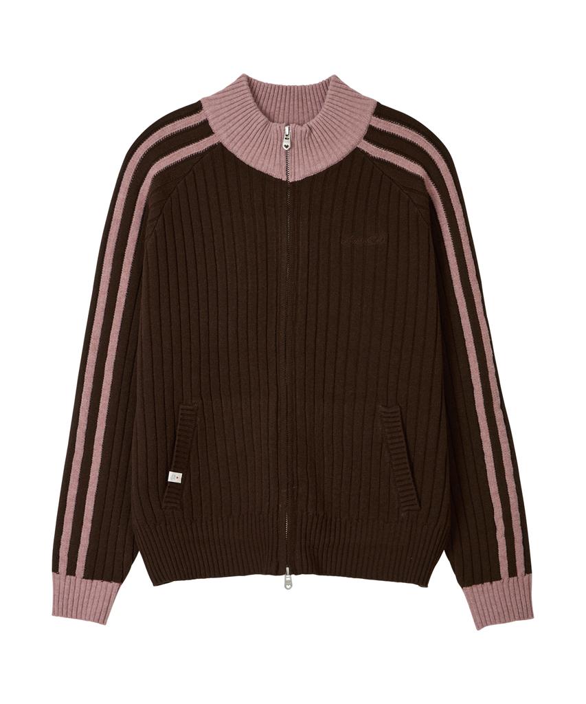 BITTERCELLS Sporty Ribbed Knit Zip-Up - Pink