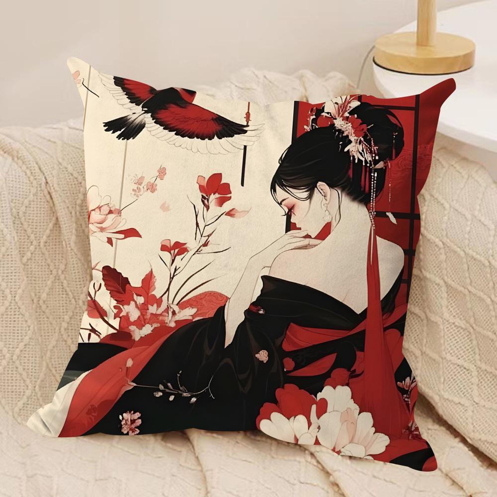 Japanese-Style Beauty Cushion Cover Pillowcase Ultra Soft Skin Friendly Fabric Cloud Like Comfort & Concealed Zipper