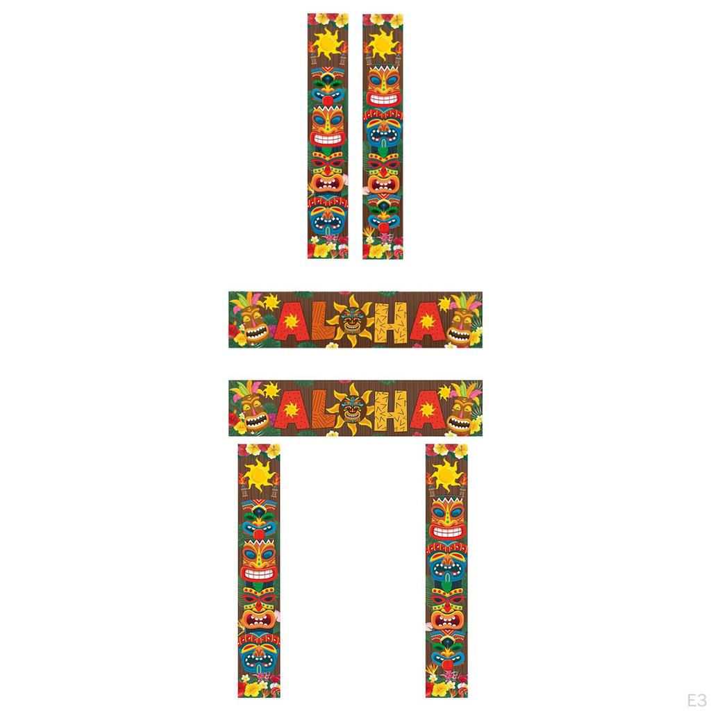Door Banner Luau Party Decoration Tropical Porch Sign for Hawaiian Wall