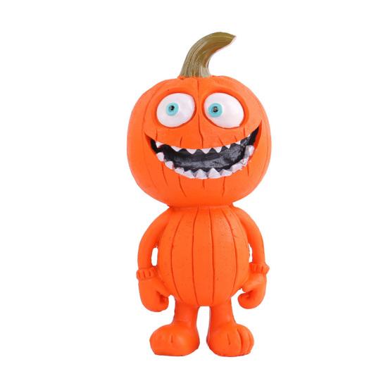 Statuetta Uomo Zucca Decorazione Zucca di Halloween Resina Scultura Zucca Spettrale per Decorazione da Tavolo da Interno Esterno Mensola