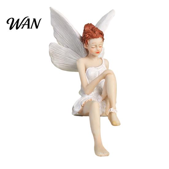 Bedroom Decorative Piece Flower Fairy Ornaments, Beautiful And Fine Carving Figurines, Small Figurine Resin Sculpture for Home Patio Balcony