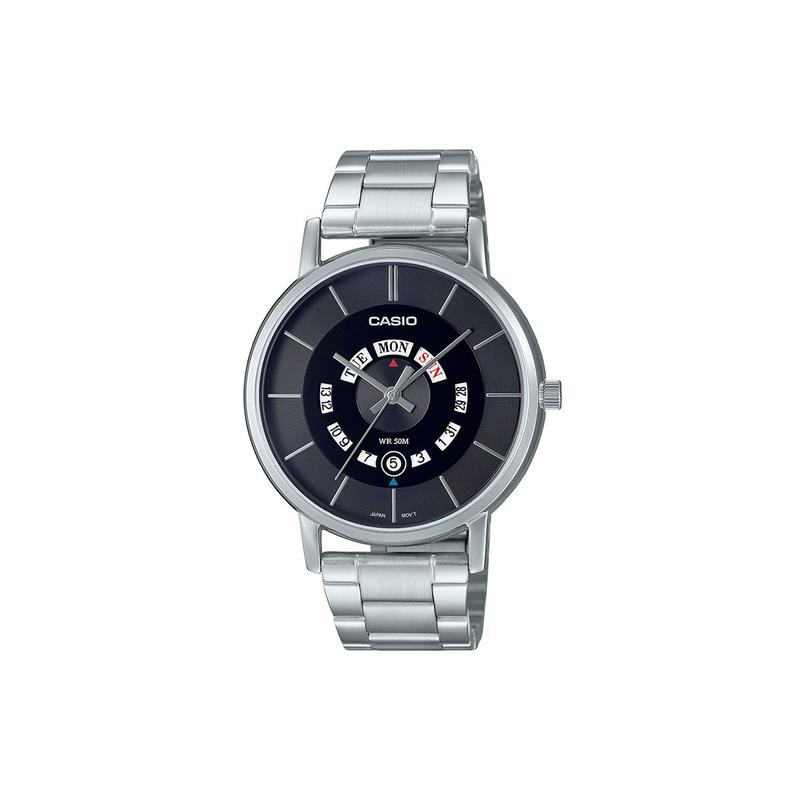 

Casio CASIOSTANDARD series electronic movement stainless steel strap Japanese and Korean watch men s watch black dial MTP-B135D-1AV чёрный