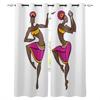 African Women Apron Ceramic Cartoon Window Curtains Bedroom Kitchen Decor Curtain Panel Window Curtains for Living Room