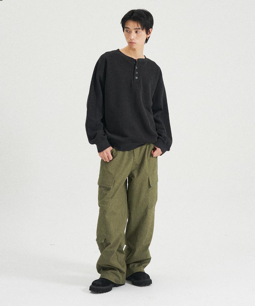 SLOWACID Oblique Pocket Cargo Pants [Khaki]
