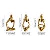 3pcs Thinker Statue Collectible Resin Abstract Character Sculptures Desktop Ornaments Christmas Gifts Home Decor for Living Room