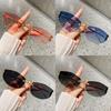 Nonframe Geometric Sunglasses With Metal Construction Uv400 For Travel And Daily Use