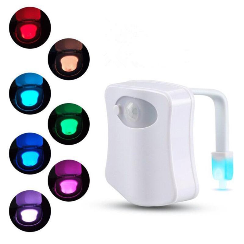 Modern Minimalist Toilet Night Light With 8 Color Led Sensor For Bathroom Ambiance