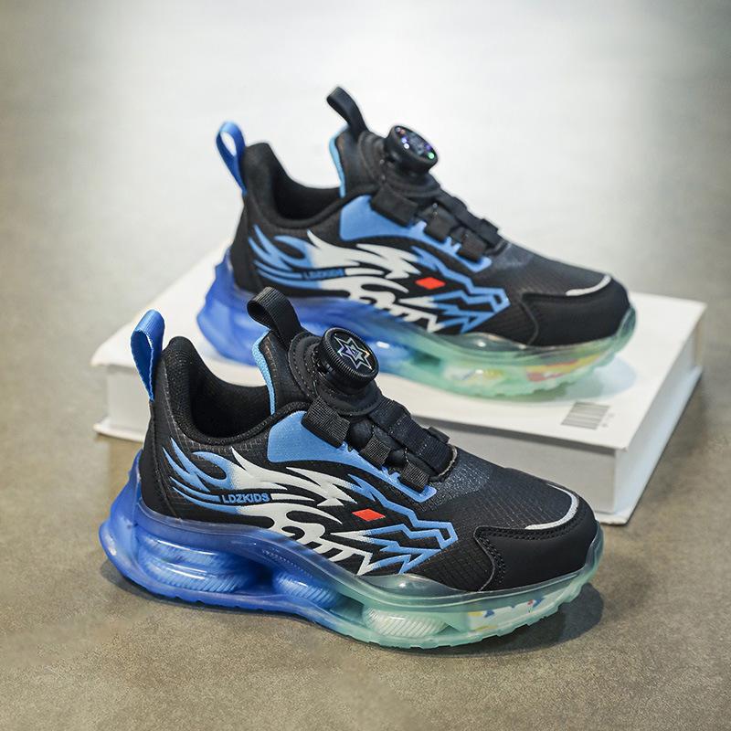 Nezha Aobing boys running shoes 2025 autumn new leather waterproof girls basketball shoes fashion sports shoes