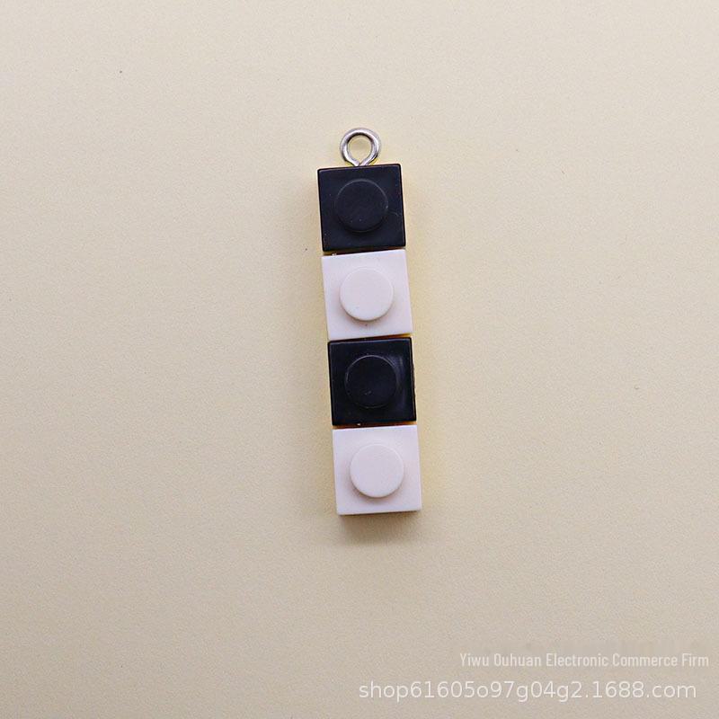 Korean Rainbow Acrylic Building Blocks Jewelry: Handmade DIY Necklace, Earrings, Keychain, Bag Pendant.