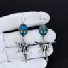 Natural Blue Apatite Gemstone Antique Earrings 925 Sterling Silver Earring, Boho Silver Jewelry Dangle Earrings, Gifts For Thnkagiving Gifts For Her
