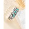 Bohemian Style Minimalist Oval Turquoise Iron Bracelet Ethnic Vintage Jewelry Women