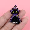Magician Black Cat Enamel Pin Cute Witch Brooch Pines Lapel Pins Badge On Backpack Clothing Accessories Fashion Jewelry Gift