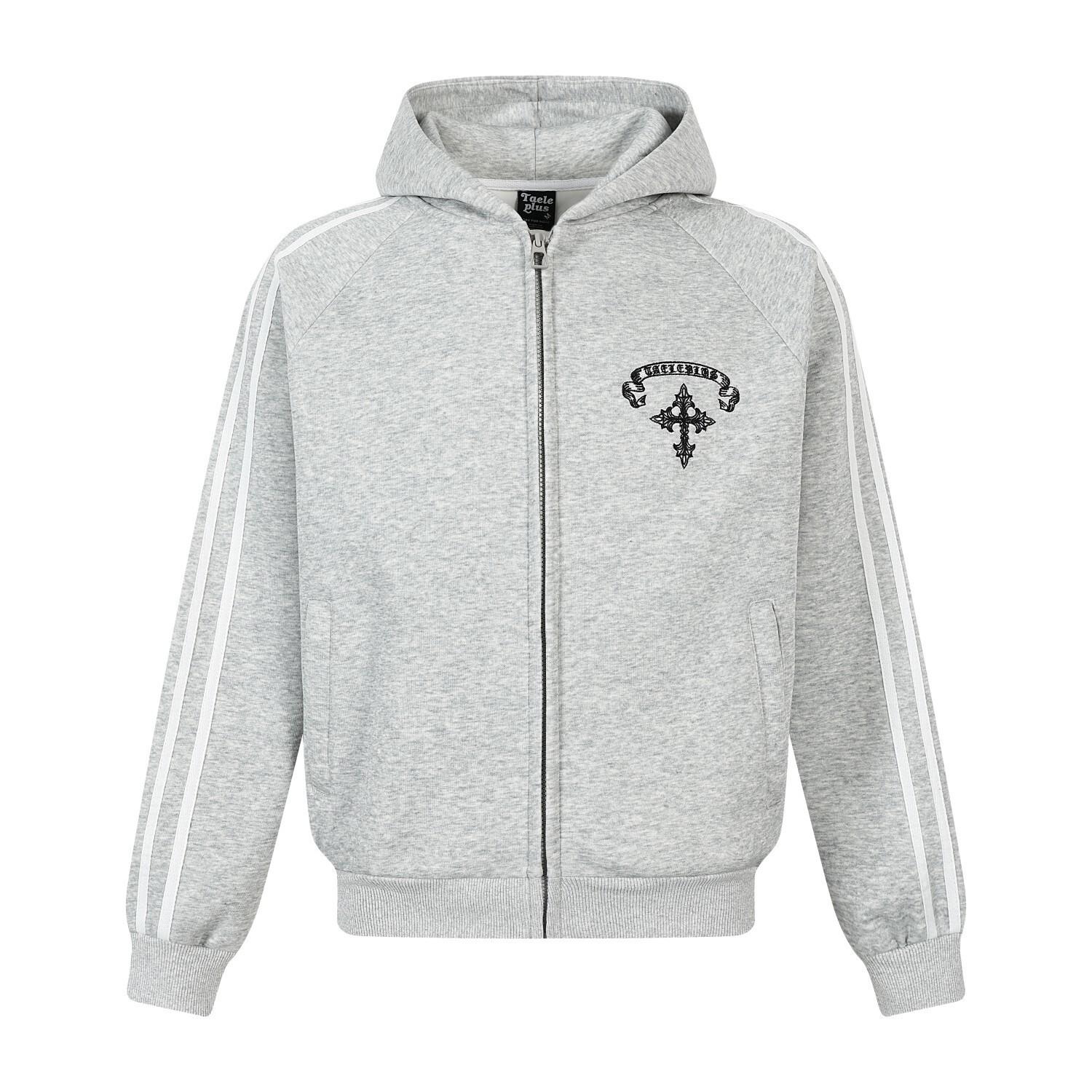 Trendy brand new American street cross patch embroidered hoodie sports jacket hooded sweater S