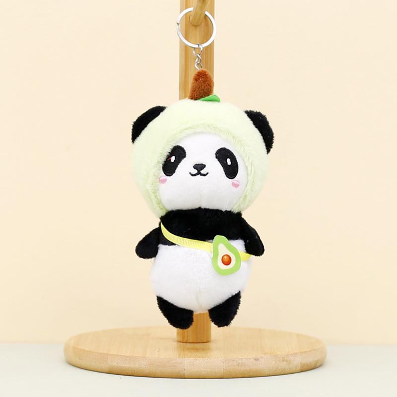 Cute Kawaii Panda Keychain Plush Toy Short Fur Stuffed Animal Doll For Backpacks And Gifts 12cm