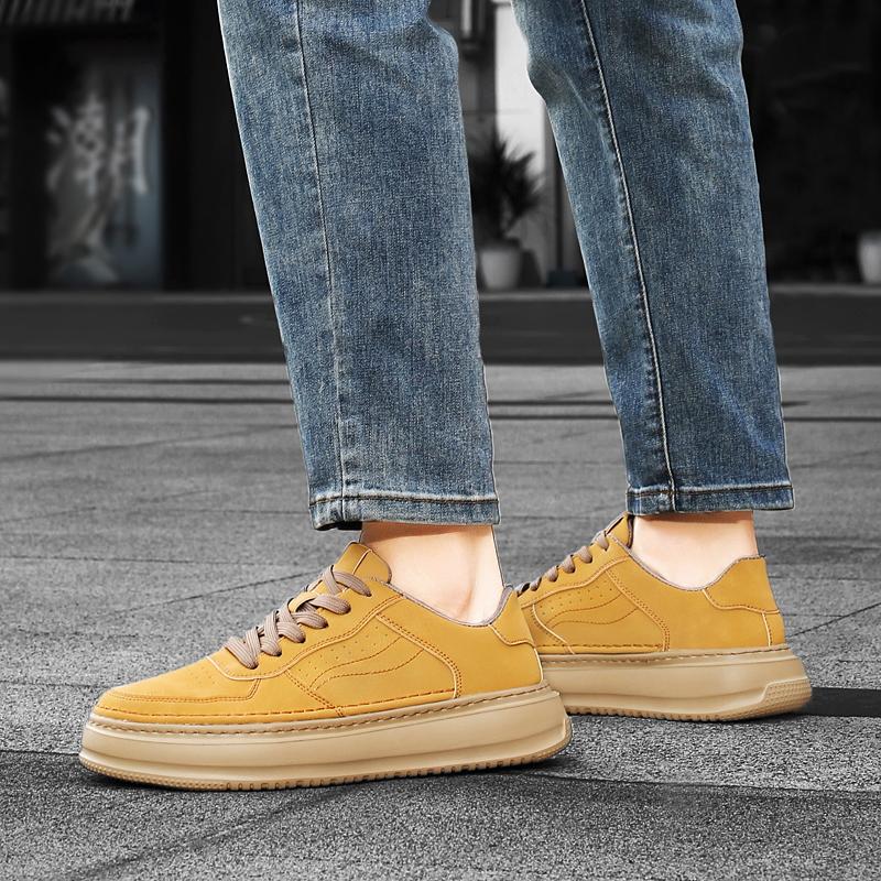 Men's Shoes 2026 New Spring Autum Retro Genuine Leather Thick-Soled Sneakers Men's Leather Versatile Sports Men Casual Shoes