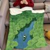 Boat in Lotus Flannel Blanket Warm Soft Halloween Christmas Couch Warm Cozy Decorative Decor Gift for All Season