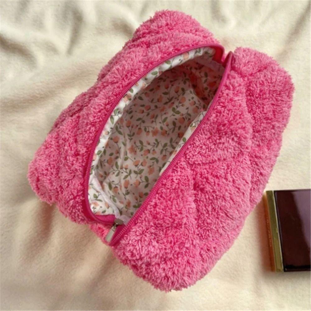 Pure Color Makeup Bag Large Capacity Travel Organizer Versatile Storage Bag Travel Use