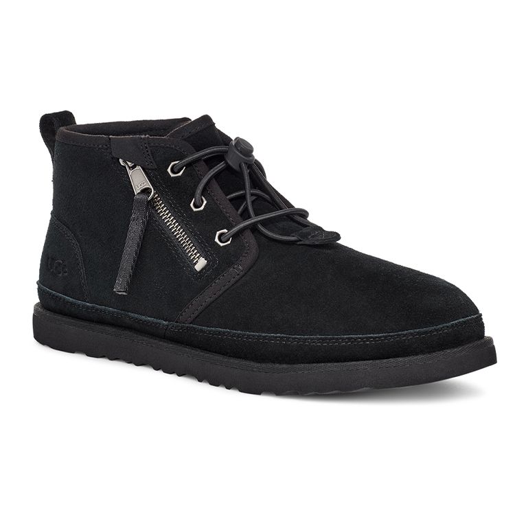 UGG Neumel Warm Double Zipper Ankle Snow Boots Men boots Black 1118710-BLK
