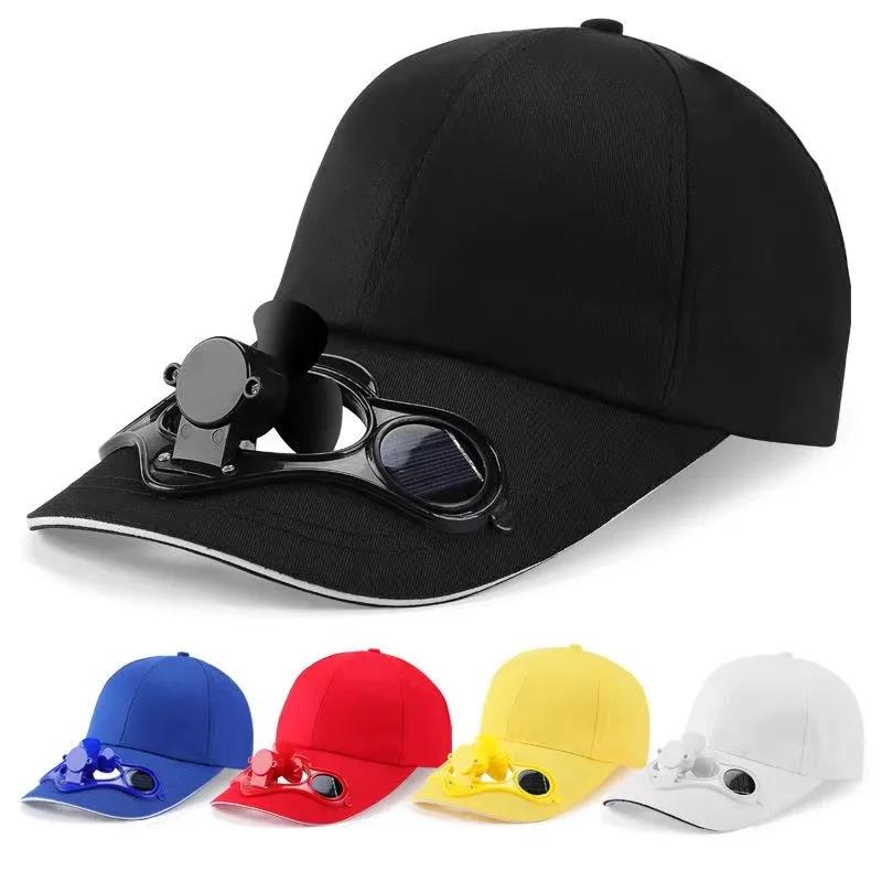Solar Fan Cap designed for Outdoor Adjustable Headband UV-Blocking Hat Cool Sun Fan Hats Cotton designed for Fishing Fan Baseball Caps