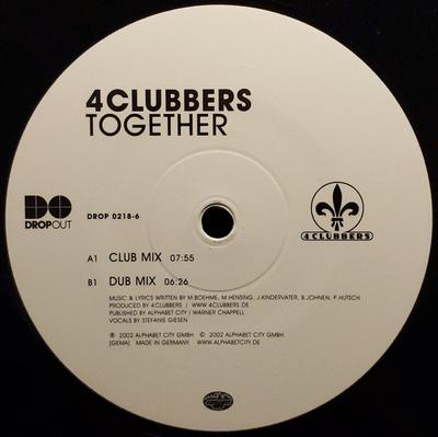 12inch Record 4 CLUBBERS - Together DROP02186 Dropout 2002 Germany Dance & Electronica Used