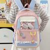 Schoolbag high value ins cute schoolbag female versatile two-dimensional transparent pain bag backpack high school student large capacity backpack