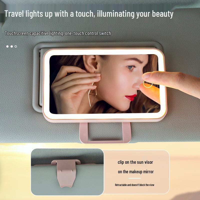 Portable LED Makeup Mirror with Lights - Desktop, Dorm, Car Vanity