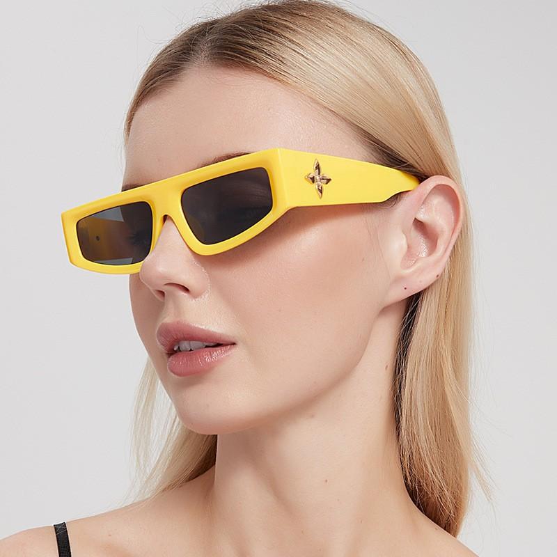 European and American Internet celebrity model rice nail sunglasses leaf legs men and women hip hop wind sunshade glasses fashion cat eye sunglasses