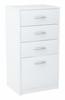 Chest Of Drawers, Cabinet, 45Cm, 4S, White, 4 Drawers, Shelf