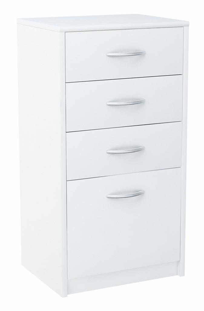 Chest Of Drawers, Cabinet, 45Cm, 4S, White, 4 Drawers, Shelf
