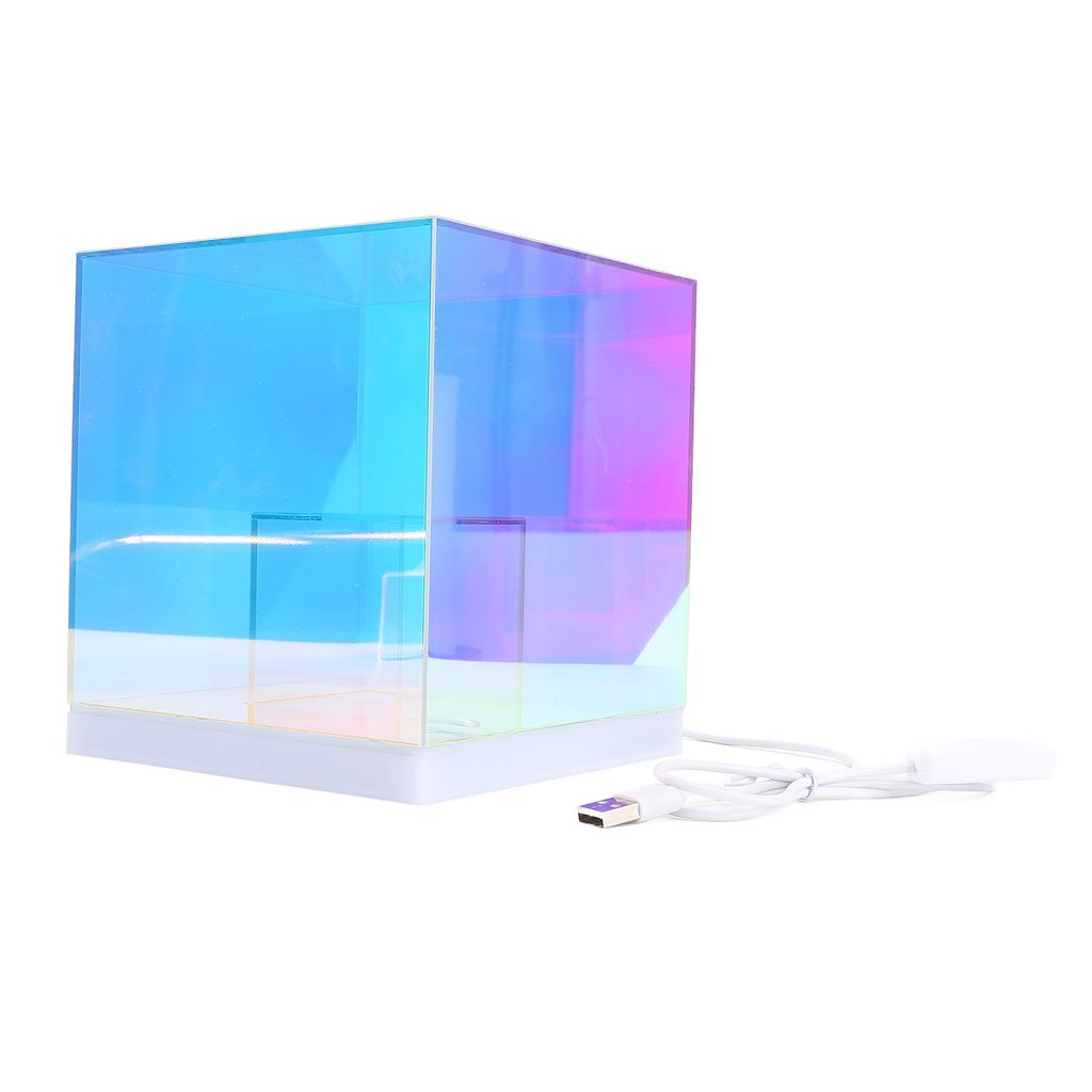 3D Cube LED Table Lamp RGB Colorful Clear Modern USB Square Table Night Light for Bedroom Living