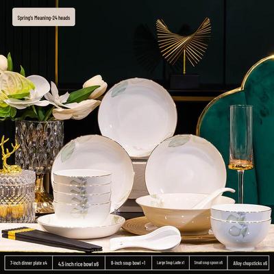 Jingdezhen Ceramiczny Zestaw Stołowy o Wiosennej Tematyce