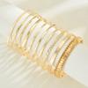 10pcs Fashion Gold Color Textured Bangle Set For Women Boho Minimalist Adjustable Layered Wristband Twist Bracelet Daily Jewelry